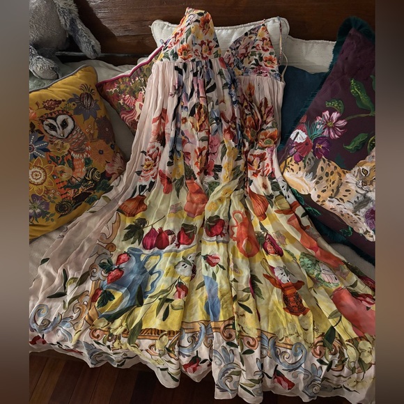 💕 Farm Rio Pink Garden Terrace Maxi Dress EEUC once worn Sz S - Picture 7 of 7